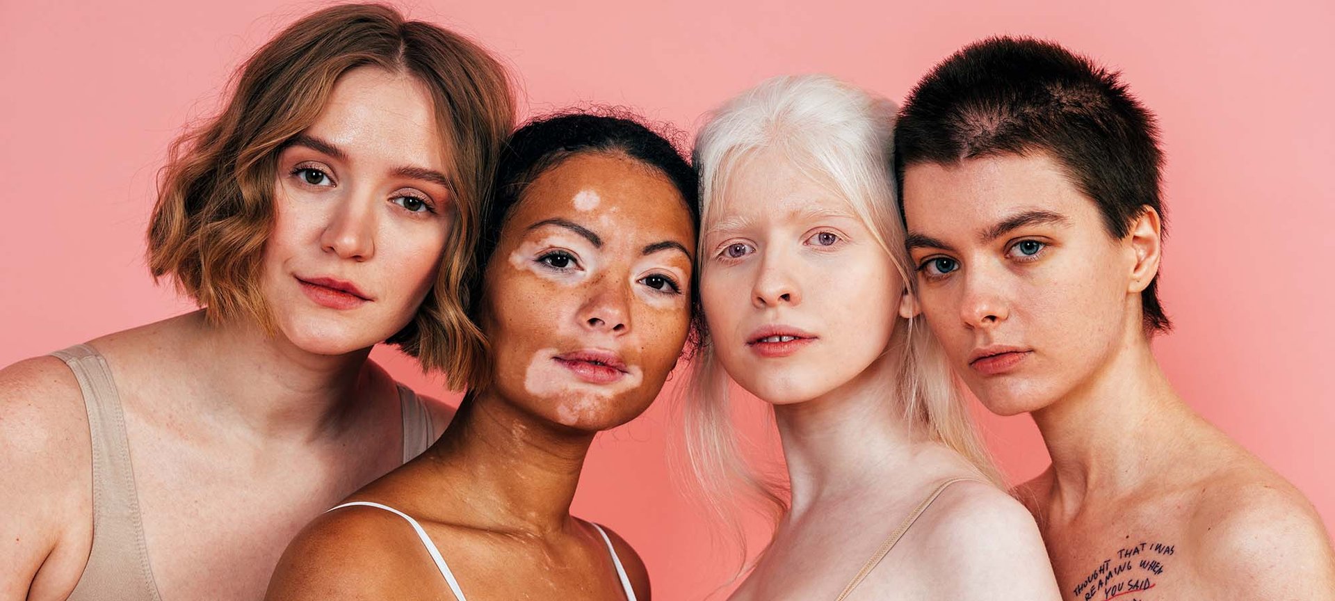 Skin Type Women Against Colored Background