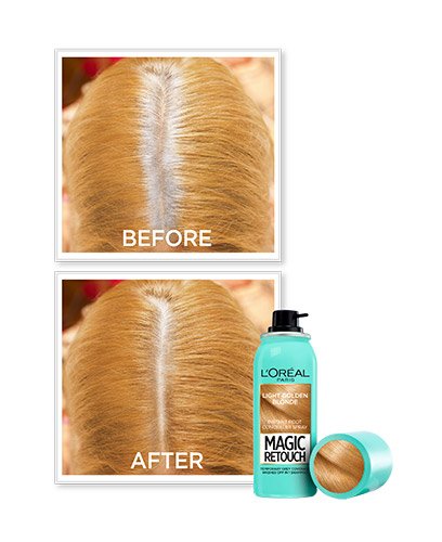 L'Oréal Paris Barva na vlasy MAGIC RETOUCH SPRAY PŘED A PO SVĚTLÁ BLOND